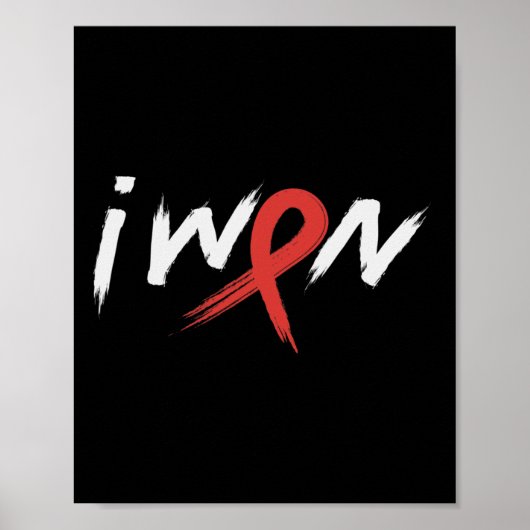 Stroke Awareness Red Ribbon I Won Brain Aneurysm S Poster (Vorne)