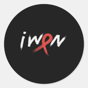 Stroke Awareness Red Ribbon I Won Brain Aneurysm S Runder Aufkleber