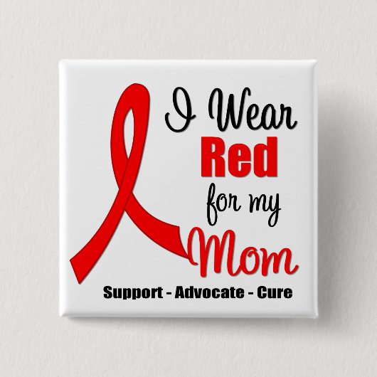 Stroke Awareness - Red Ribbon (Mama) Button (Vorderseite)