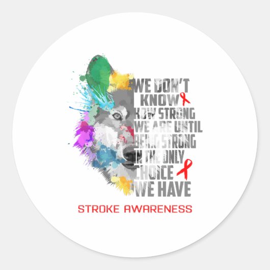 Stroke Awareness Ribbon Support Geschenke Runder Aufkleber (Vorderseite)