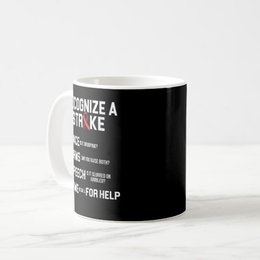 Stroke Awareness Survivor Fast Strong Warrior  Kaffeetasse (Vorderseite Links)