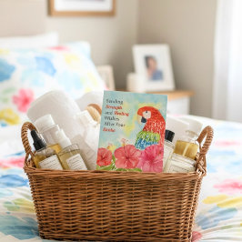 Stroke Healing Scarlet Macaws, Hibiscus Karte