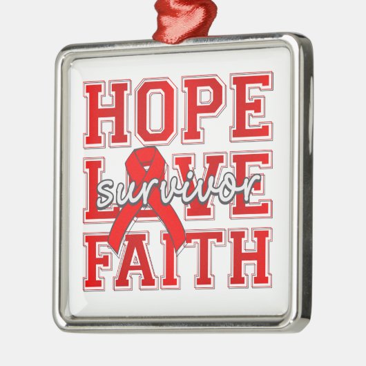 Stroke Hope Liebe Faith Survivor Ornament Aus Metall (Links)
