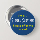 Stroke Survivor 7,5 cm Abzeichen Button (Vorne & Hinten)