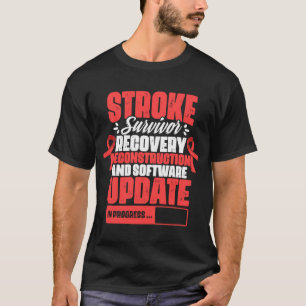 Stroke Survivor Erholung Red Ribbon Stroke Awarene T-Shirt