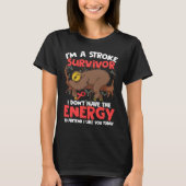 Stroke Survivor Lazy Sloth Red Ribbon Stroke Aware T-Shirt (Vorderseite)