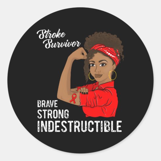 Stroke Survivor Unzerstörbares Kriegerbewusstsein Runder Aufkleber (Vorderseite)