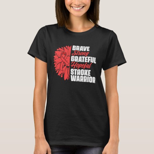 Stroke Warrior Stroke Survivor Red Ribbon Stroke A T-Shirt (Vorderseite)