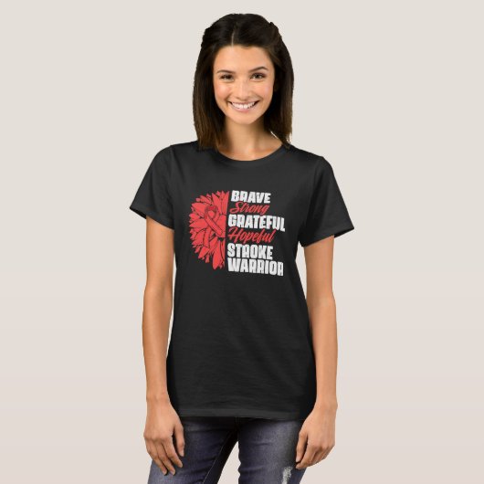 Stroke Warrior Stroke Survivor Red Ribbon Stroke A T-Shirt (Vorne ganz)