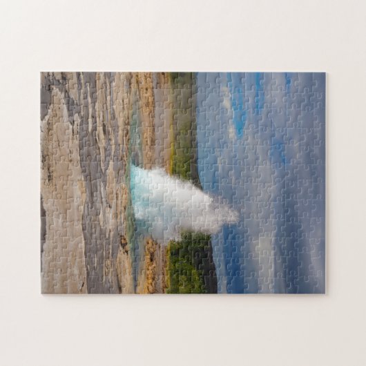 Strokkur Geyser Eruption, Island, Jigsaw Puzzle (Horizontal)