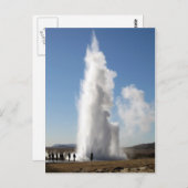 Strokkur- Geyser in Island Postkarte (Vorne/Hinten)