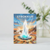 Strokkur Island Postkarte (Stehend Vorderseite)
