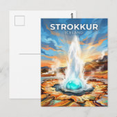Strokkur Island Postkarte (Vorne/Hinten)