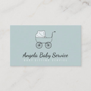 Stroller Baby Sitter Daycare Kinderzimmer Aquamari Visitenkarte
