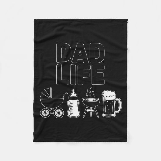 Stroller Bottle Grill Beer Adorable Father Dad Lif Fleecedecke (Vorderseite)