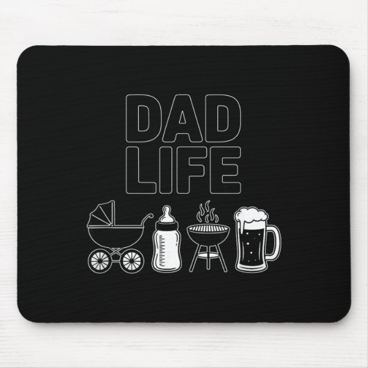 Stroller Bottle Grill Beer Adorable Father Dad Lif Mousepad (Vorne)