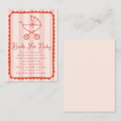 Stroller Scalloped Pink Baby Shower Books For Baby Begleitkarte (Vorne/Hinten)