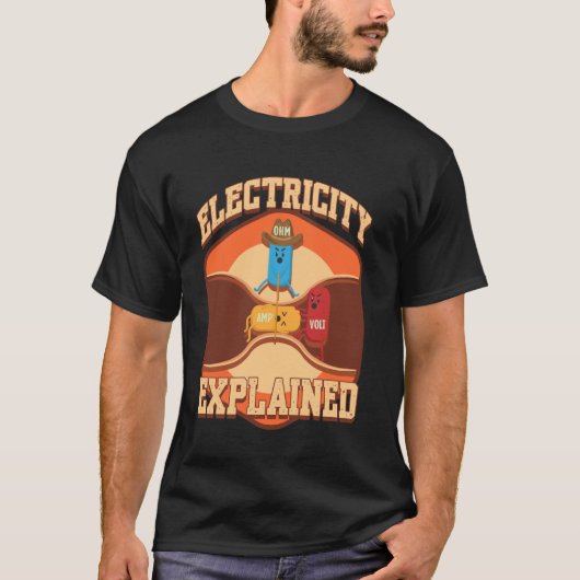 Strom erklärt Illustration Elektriker Tee (Vorderseite)
