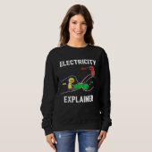 Strom erklärt Ohm Volt Ampere  Elektriker Sweatshirt (Vorne ganz)