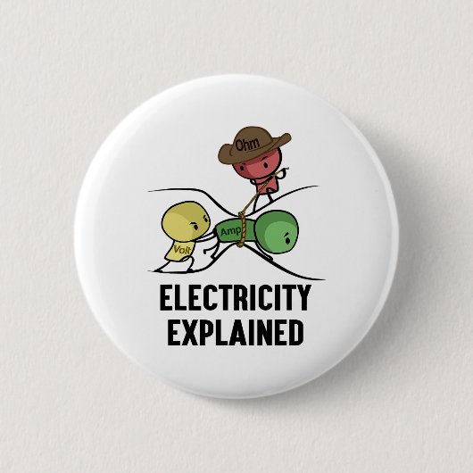 Strom erklärt Physik-Nerd-Geschenk I Lehrer Button (Vorderseite)