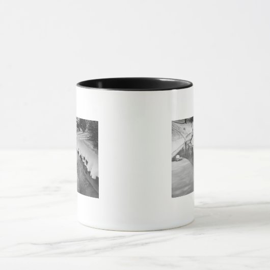 Strom im Winter B&W Tasse (Zentrum)