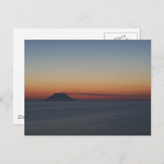 Stromboli-Sonnenuntergang Postkarte (Vorne/Hinten)