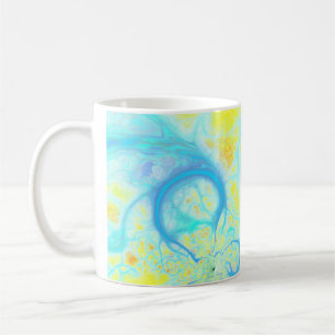 Ströme der Freude - kosmisches Aqua u. Zitrone Kaffeetasse