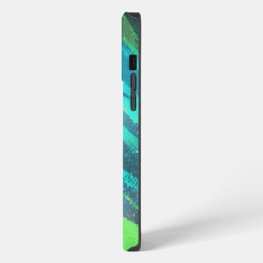 Strömende Farbwogen im Neonlicht iPhone Hülle (Linke Seite)