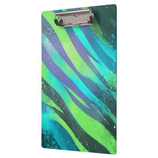 Strömende Farbwogen im Neonlicht Klemmbrett (Links)