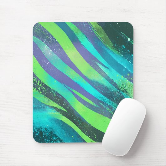 Strömende Farbwogen im Neonlicht Mousepad (Mit Mouse)