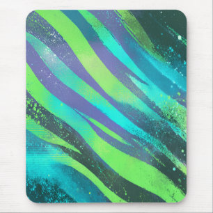 Strömende Farbwogen im Neonlicht Mousepad