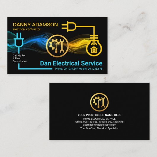 Stromkreisleuchte Visitenkarte (Vorne/Hinten)