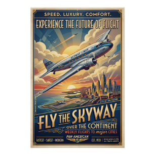 Stromlinien-Flugzeug Poster