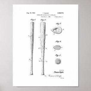 Stromlinienförmiger Baseballschläger oder Poster