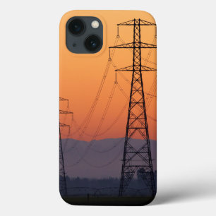 Strommasten bei Sonnenuntergang Case-Mate iPhone Hülle
