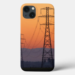 Strommasten bei Sonnenuntergang Case-Mate iPhone Hülle