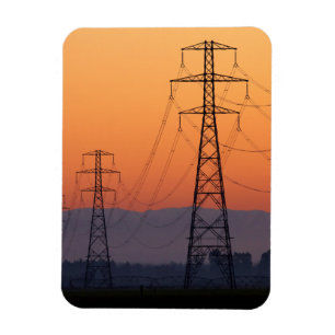 Strommasten bei Sonnenuntergang Magnet