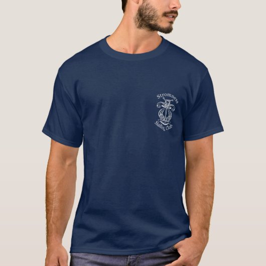 Stromness Sc-Logo auf Marine-T - Shirt (Vorderseite)
