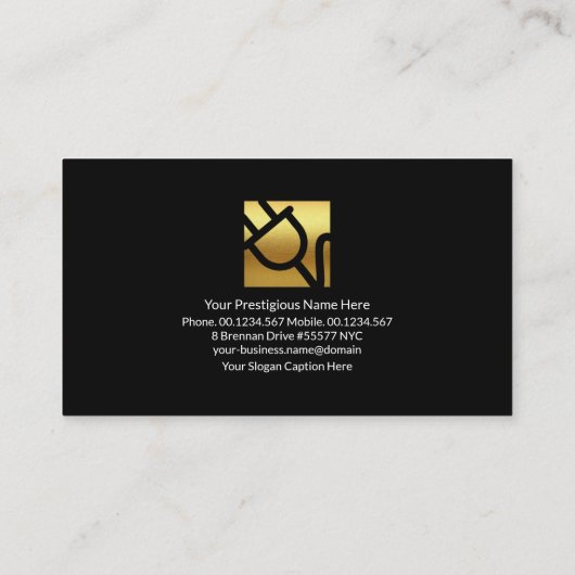 Stromnetz mit rotem Blitz Visitenkarte (Rückseite)