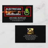 Stromnetz mit rotem Blitz Visitenkarte (Vorne/Hinten)