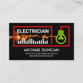 Stromnetz mit rotem Blitz Visitenkarte (Vorderseite)