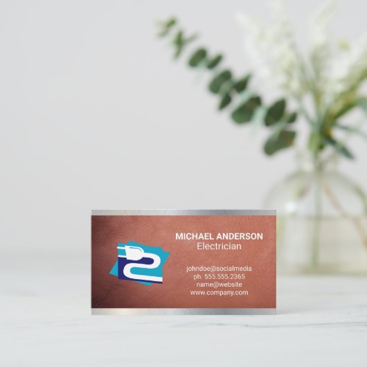 Stromstecker | Elektrischer Visitenkarte (Stehend Vorderseite)