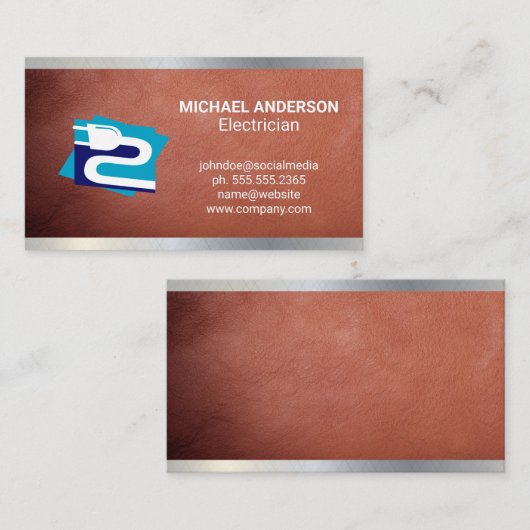 Stromstecker | Elektrischer Visitenkarte (Vorne/Hinten)