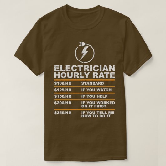 Stromstundenrate für Elektrogeräte 3 T-Shirt (Design vorne)