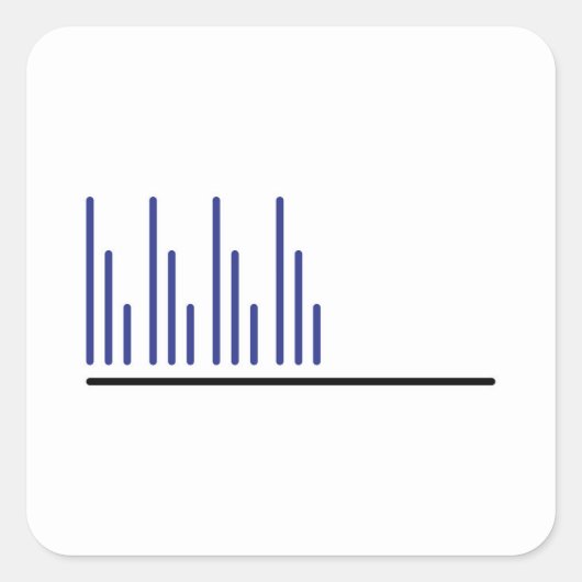 Strömung und Harmonie Blau Quadratischer Aufkleber (Vorderseite)