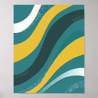 Strömungen mit glühenden Wellen Poster