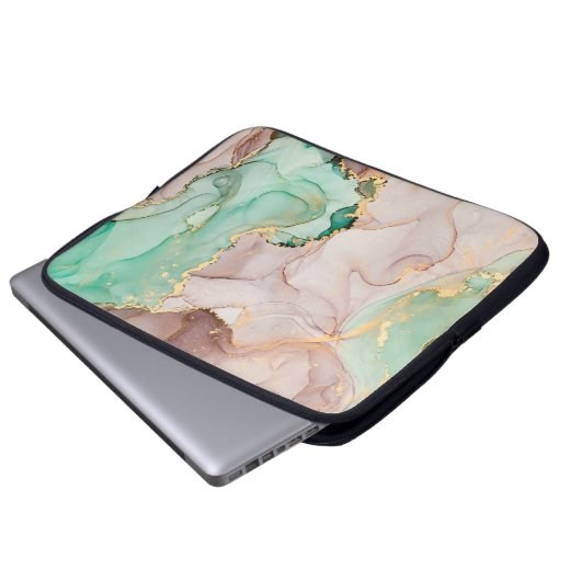 Strömungen von durchsichtigen Farbtönen, schlängel Laptopschutzhülle (Vorne Knopf)