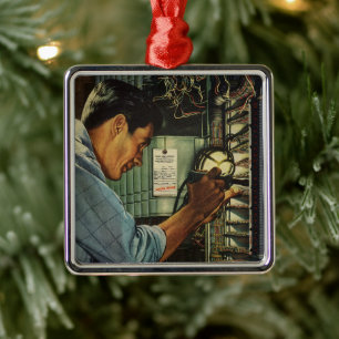 Stromverteiler für Vintage Unternehmen Silbernes Ornament