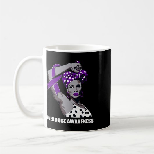 Strong Afro Mom Overdose Awareness Kaffeetasse (Links)