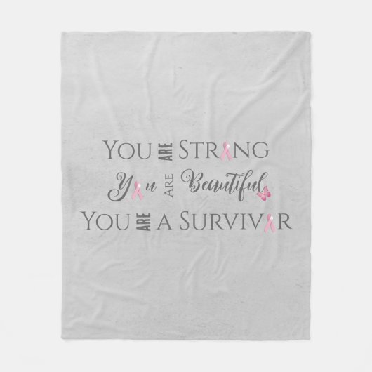 Strong and Beautiful | Brustkrebserkrankung Fleecedecke (Vorderseite)